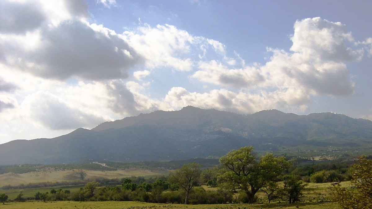 Anza, California, View of the Cahuilla mountains from Cahuilla road. Late spring 2005.