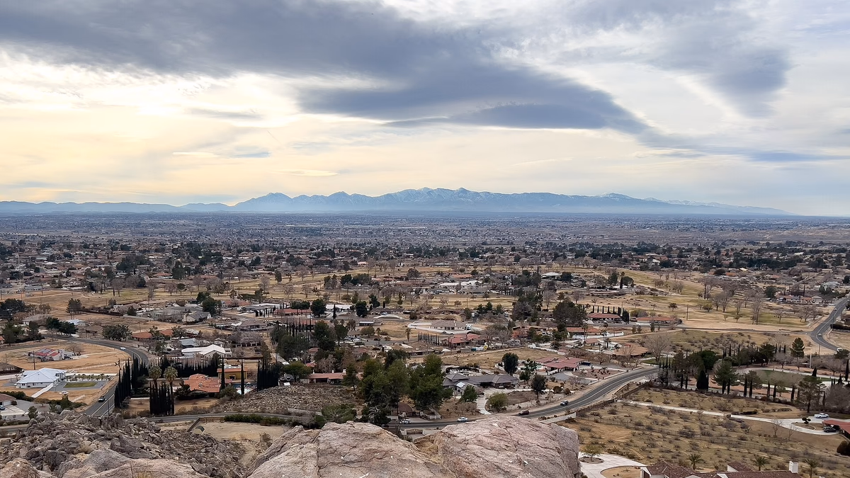 Facing southwest from the top of Bass Hill in Apple Valley, California