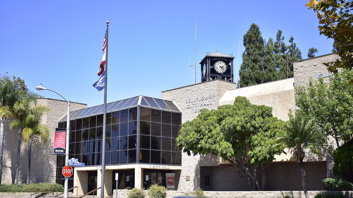 City hall of Bellflower, California on 10 August 2019