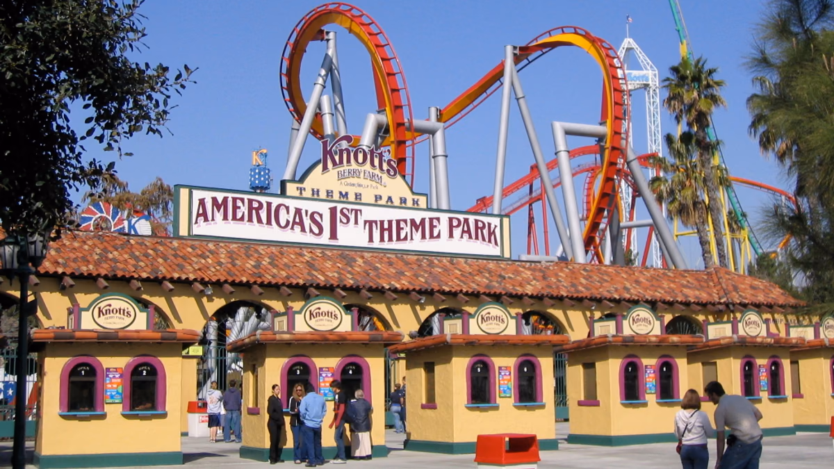 The entrance of Knott's Berry Farm, Buena Park, California, USA