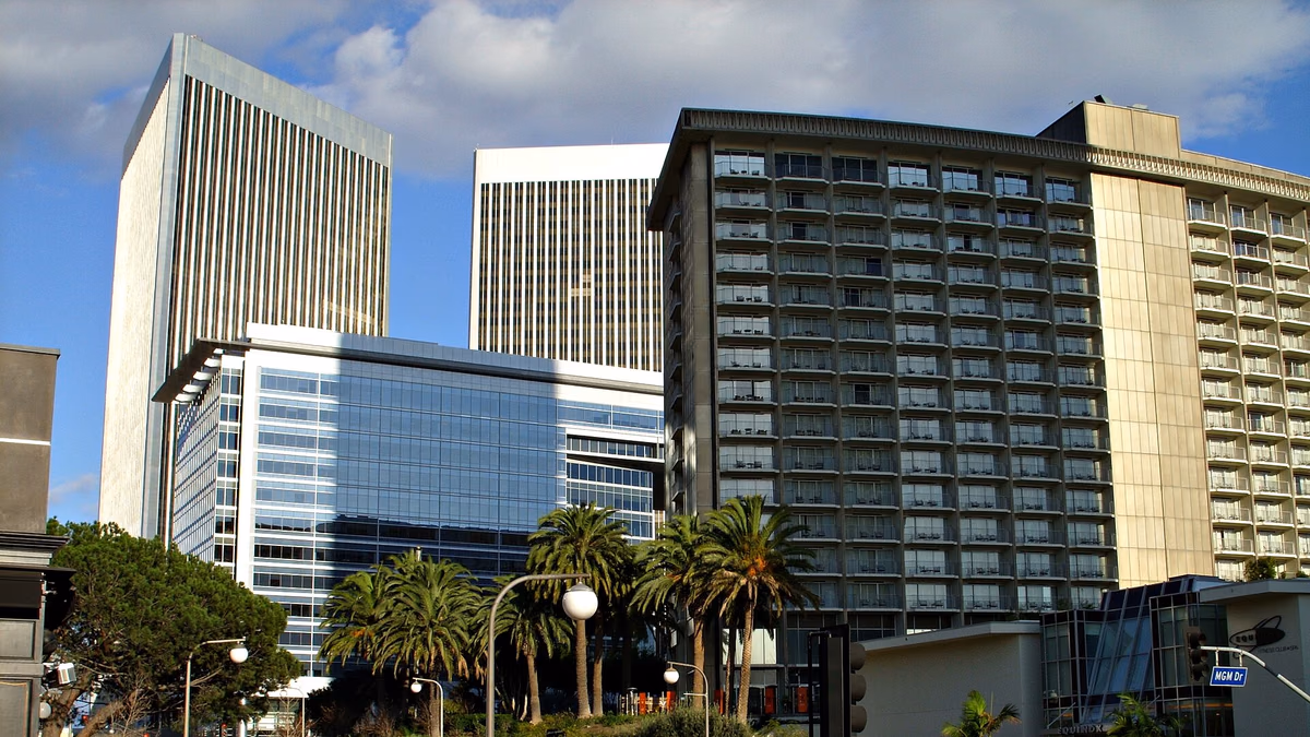 Skyscrapers in Century City, Los Angeles, California.