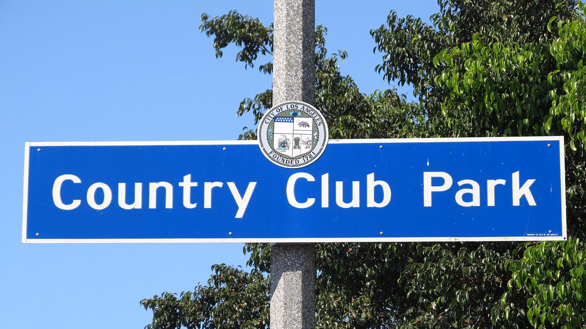 Country Club Park signage located at 1244 Crenshaw Blvd. (just north of Pico Blvd.)