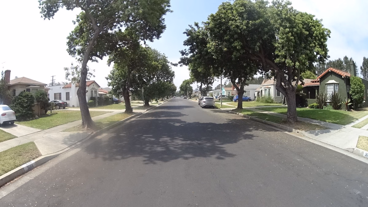 Street-level view in Crenshaw District, California