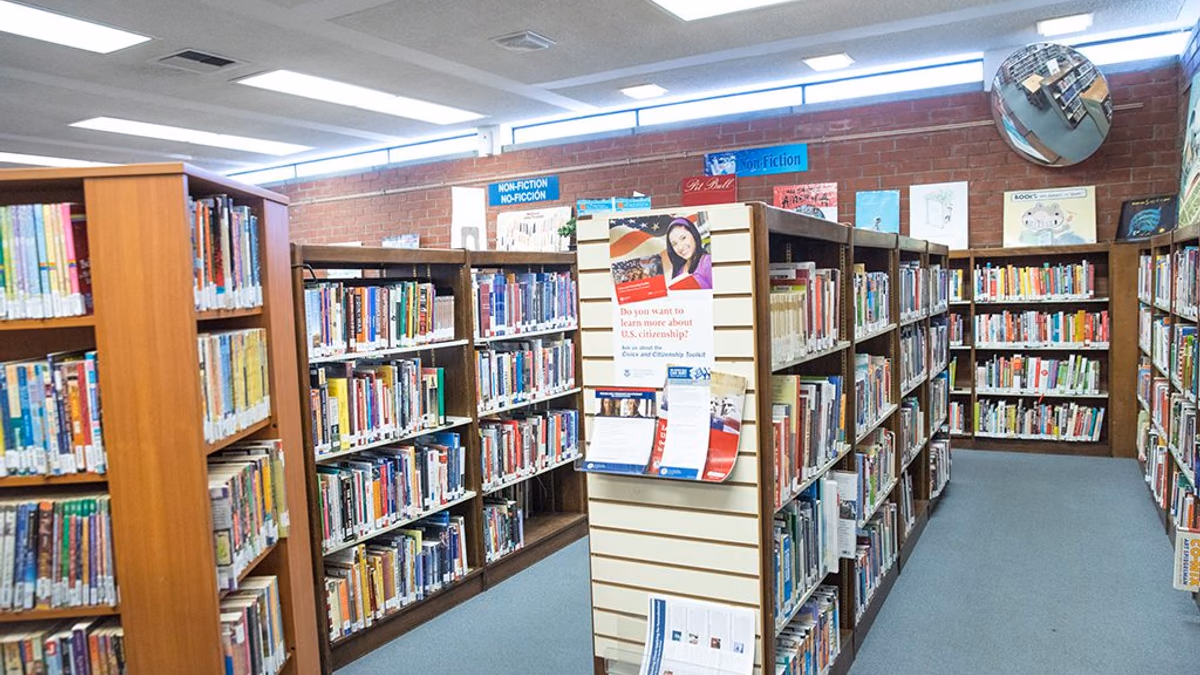 An inside view of the Cudahy Library.