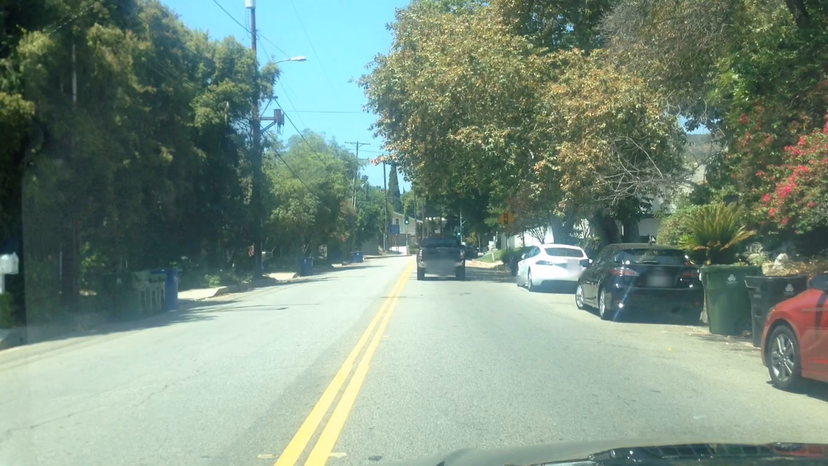 Street-level view in Franklin Canyon, California