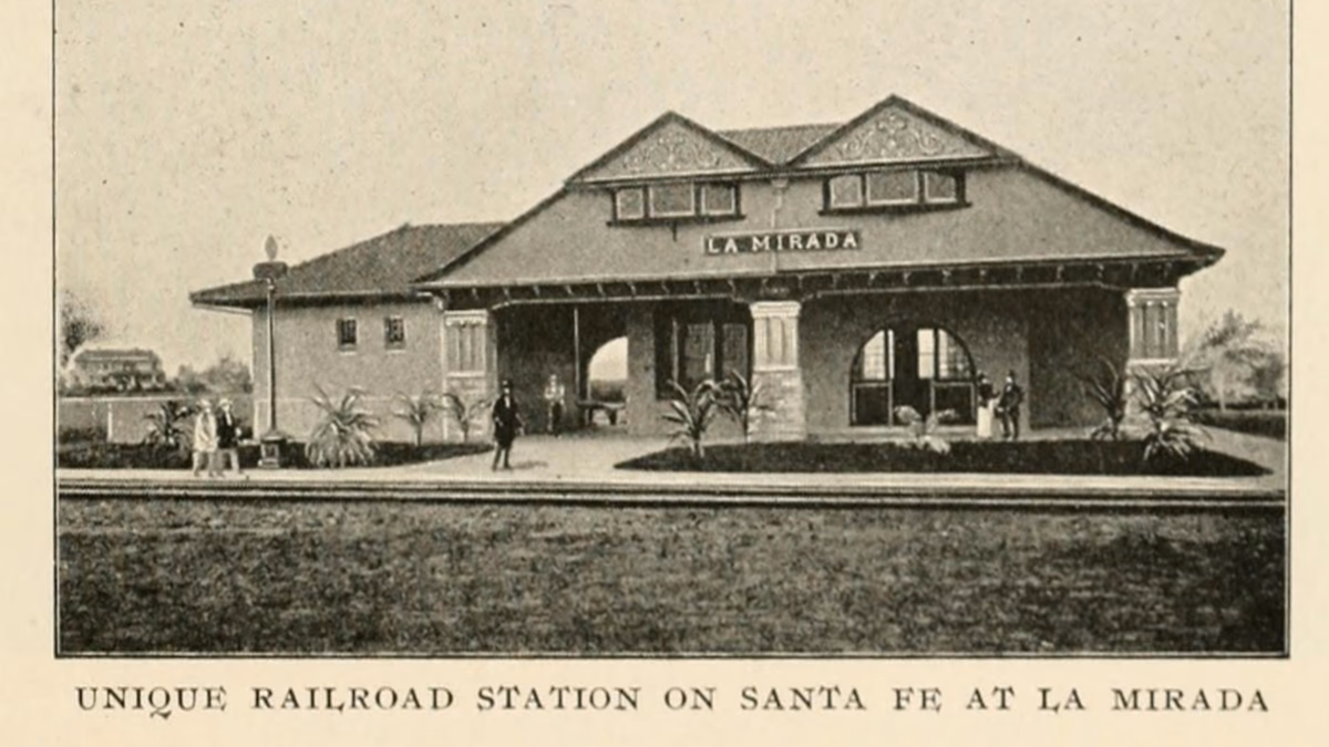 La Mirada depot, from a 1903 publication