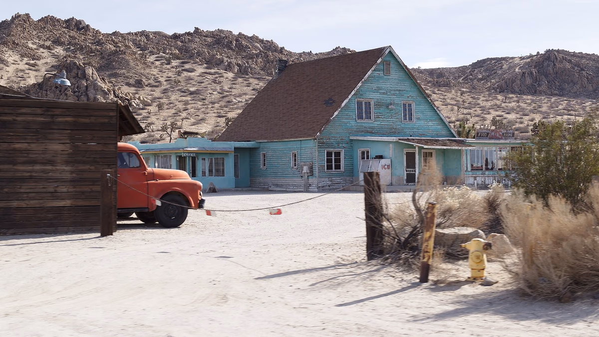 Club Ed, a popular filming location in the antelope valley, view from northwest