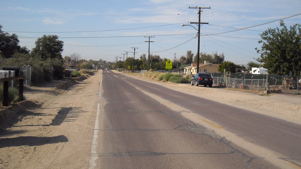 A photo of a street in Barstow , CA