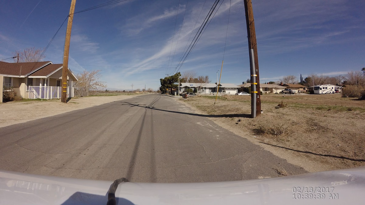 Street-level view in Littlerock, California