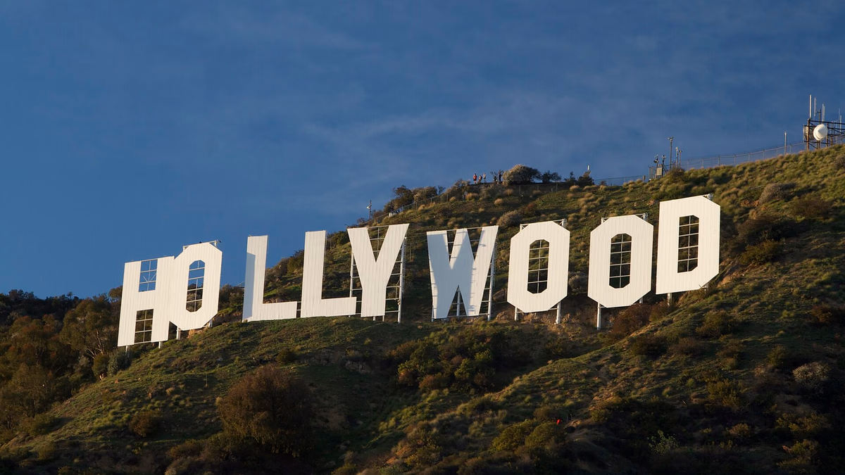 The image is of the Hollywood landmark sign