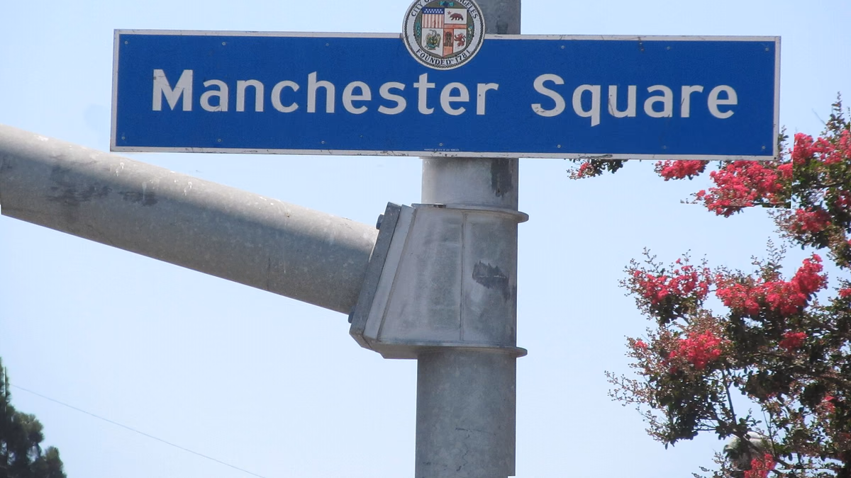 Signage for Manchester Square located at Vermont Avenue and 83rd Street