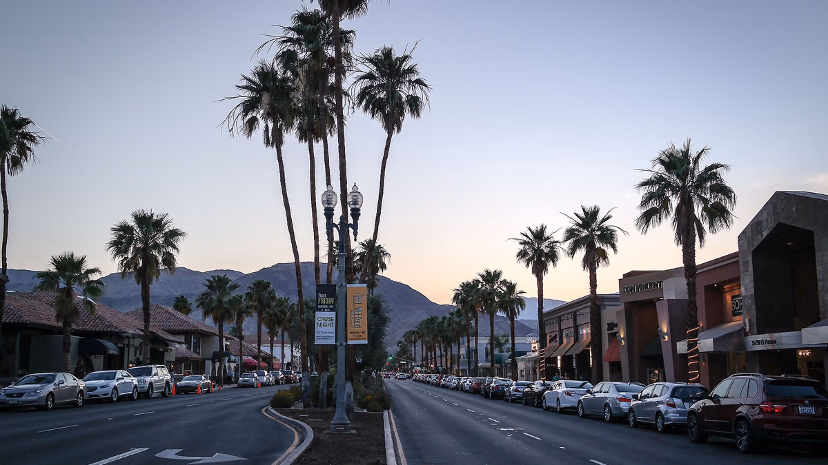 A view of El Paseo in Palm Desert, California
