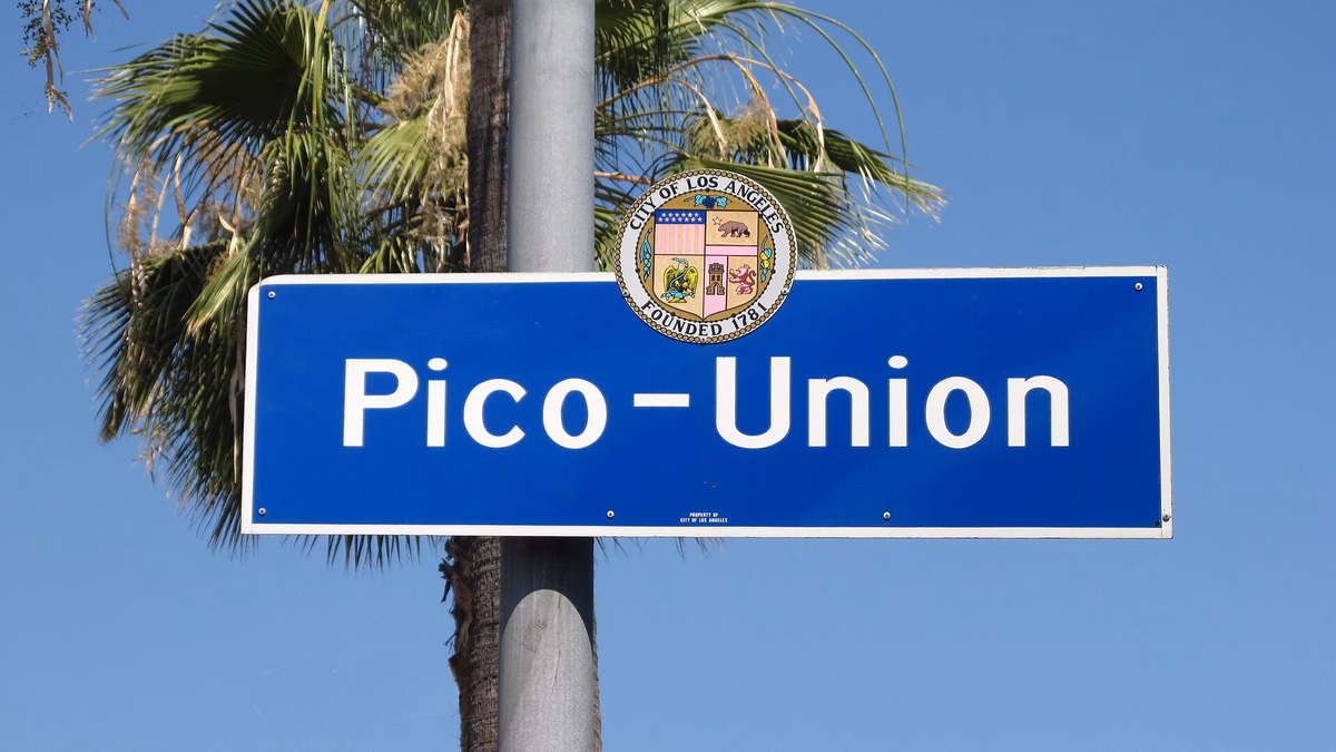 Pico Union signage located on Pico Blvd. and Albany Street