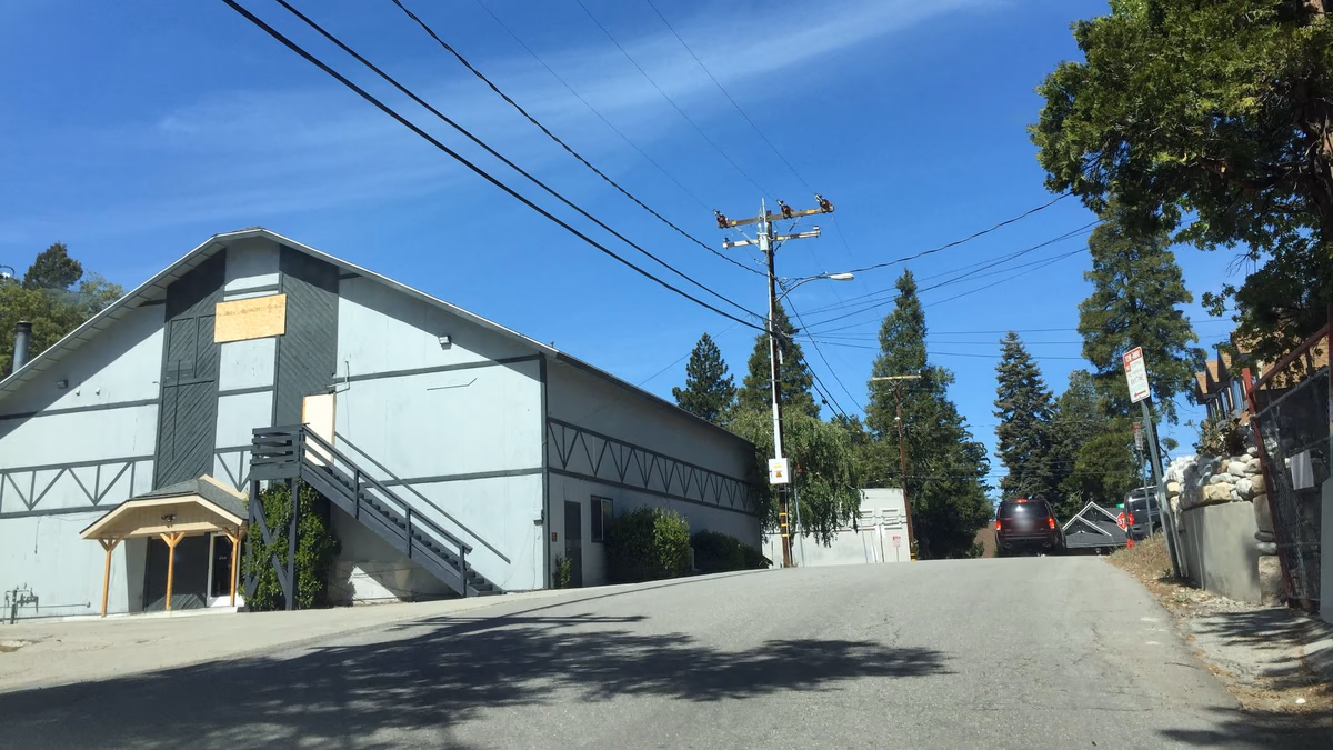 Street-level view in Rimforest, California