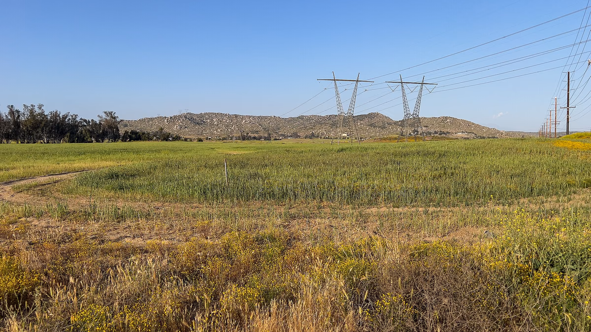 Lakeview Mountains viewed from Menifee Road in Romoland, California