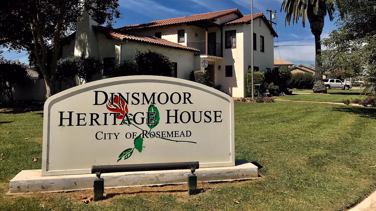 The sign and home can be spotted 1 block south of Valley Blvd. Its located to the west of Temple City Blvd where Steele and Ellis meet. Rosemead California.