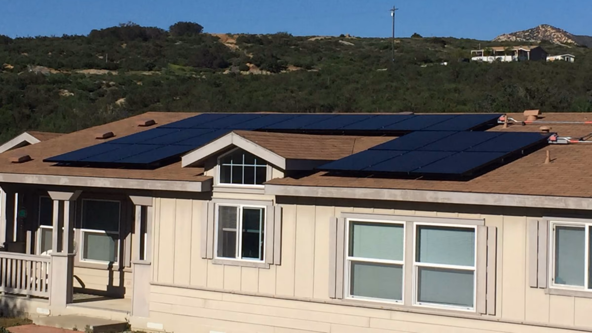 A solar PV rooftop system installed by ASU's PSM students at San Pasqual, Los Angeles County, CA in March 2017.