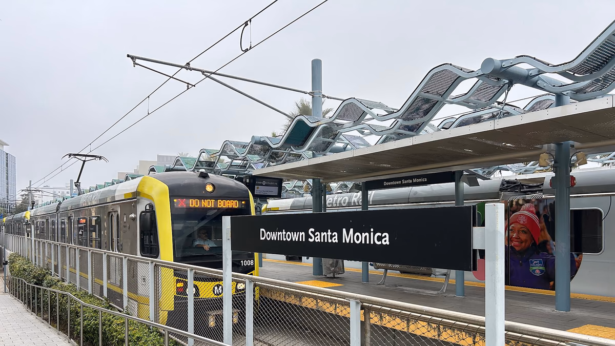 View of the Downtown Santa Monica station in Santa Monica, CA on November 11, 2025 14:18 PDT