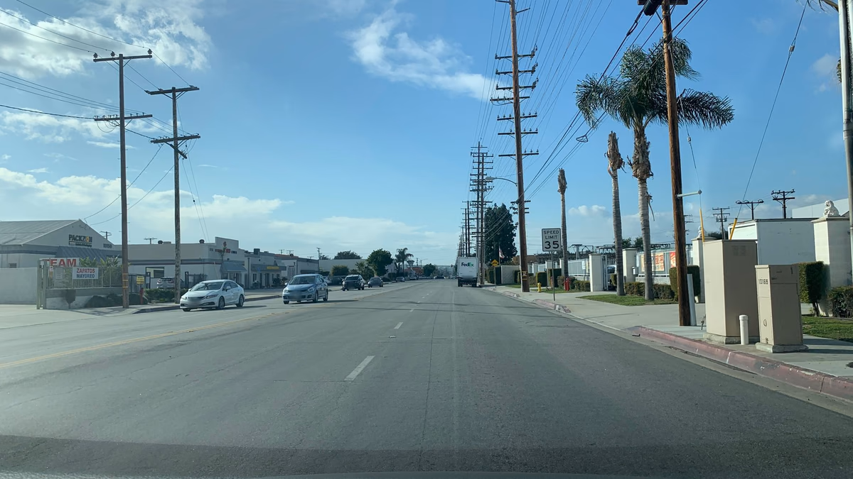 Street-level view in South El Monte, California
