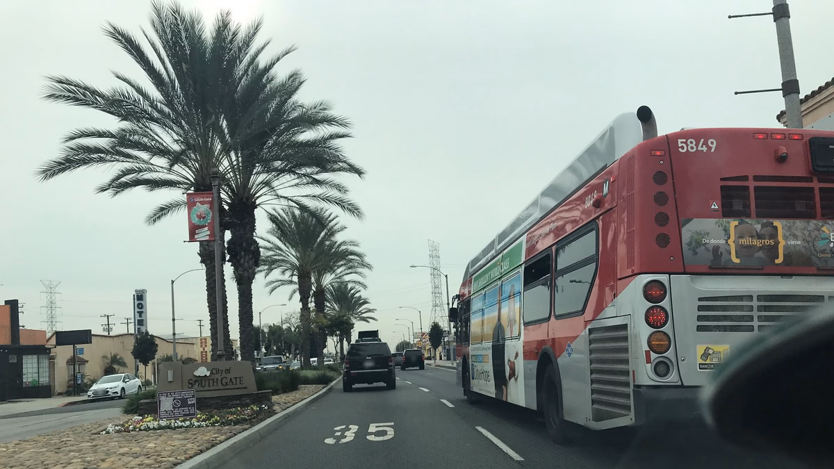 Street-level view in South Gate, California