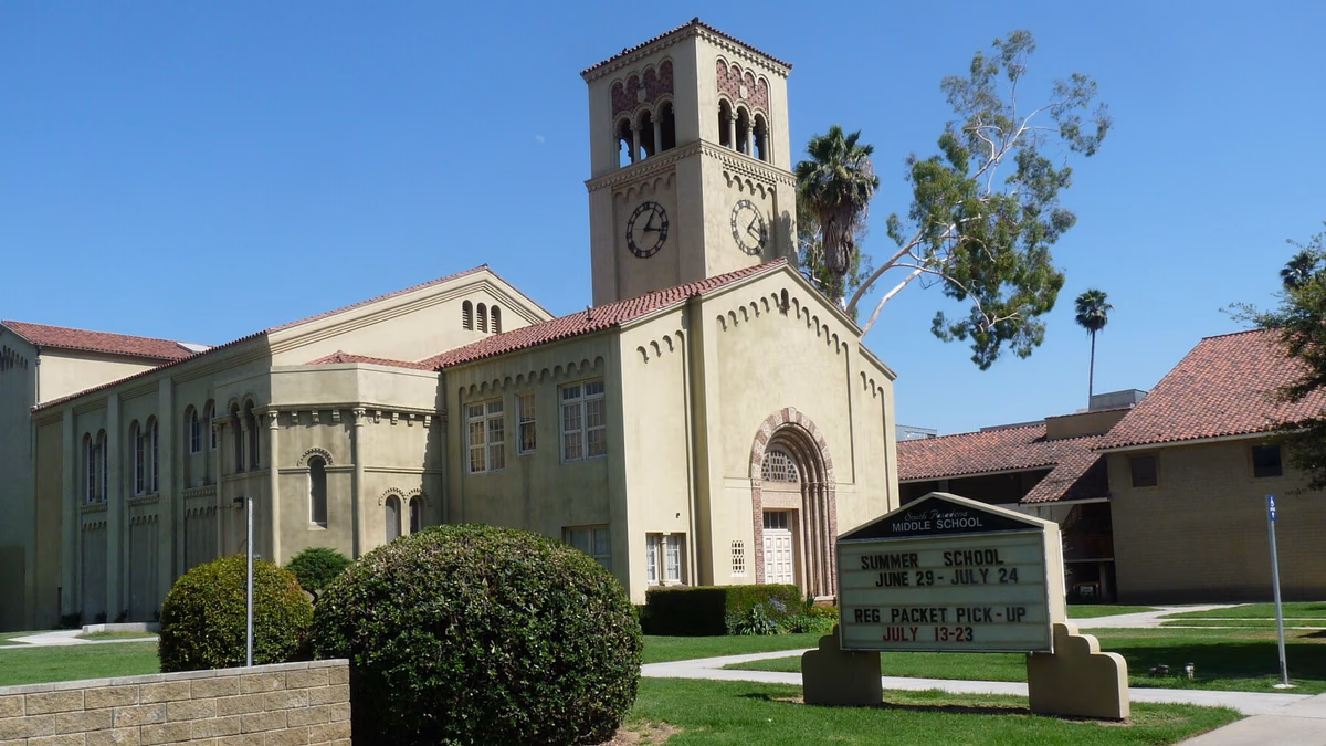 South Pasadena Middle School, formerly South Pasadena Junior High School. South Pasadena , Los Angeles County, California.