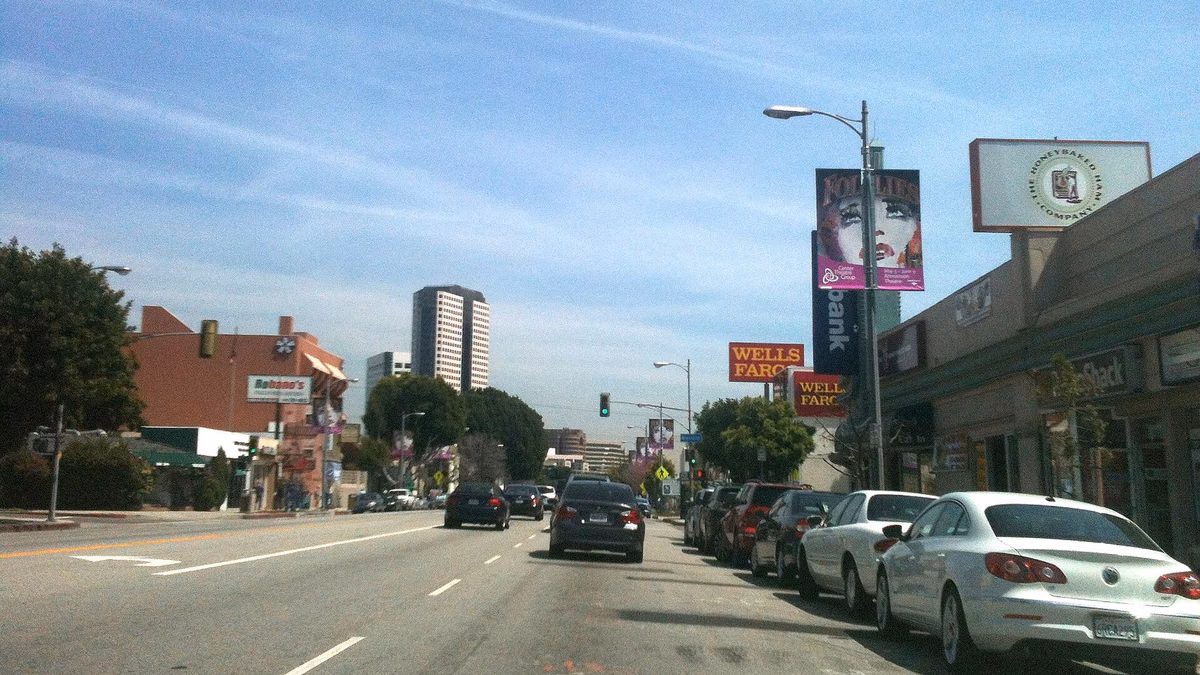A view of Toluca Lake, on Riverside Drive , in the City of Los Angeles, California