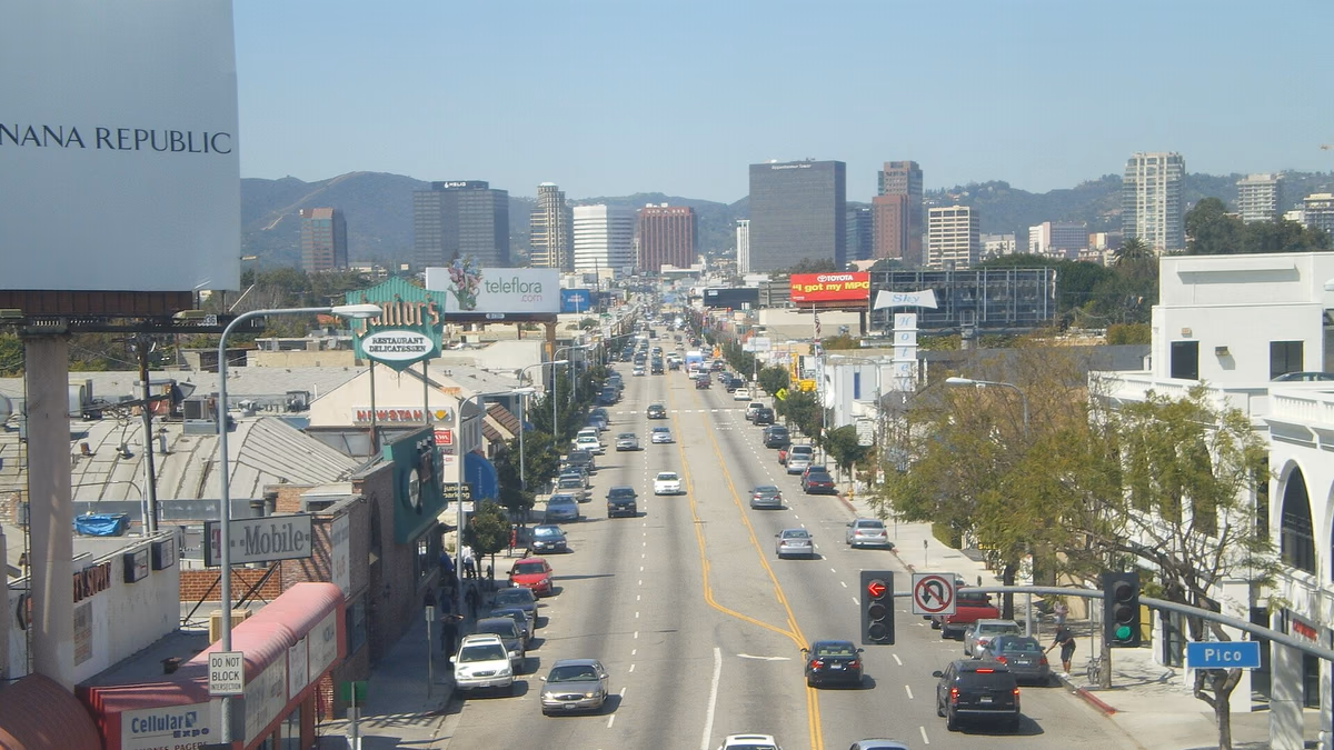 Looking Up Westwood Blvd. from Westside Pavilion Westwood Blvd. from Westside Pavilion