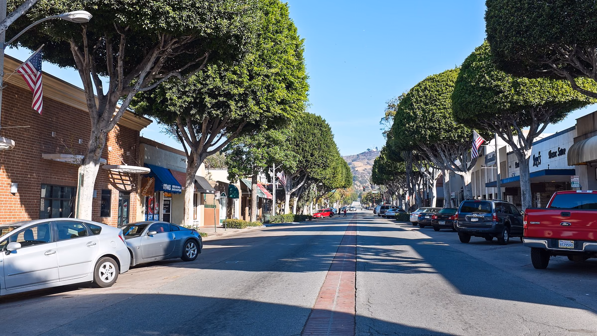 Greenleaf street in "downtown" Whittier, California (USA)