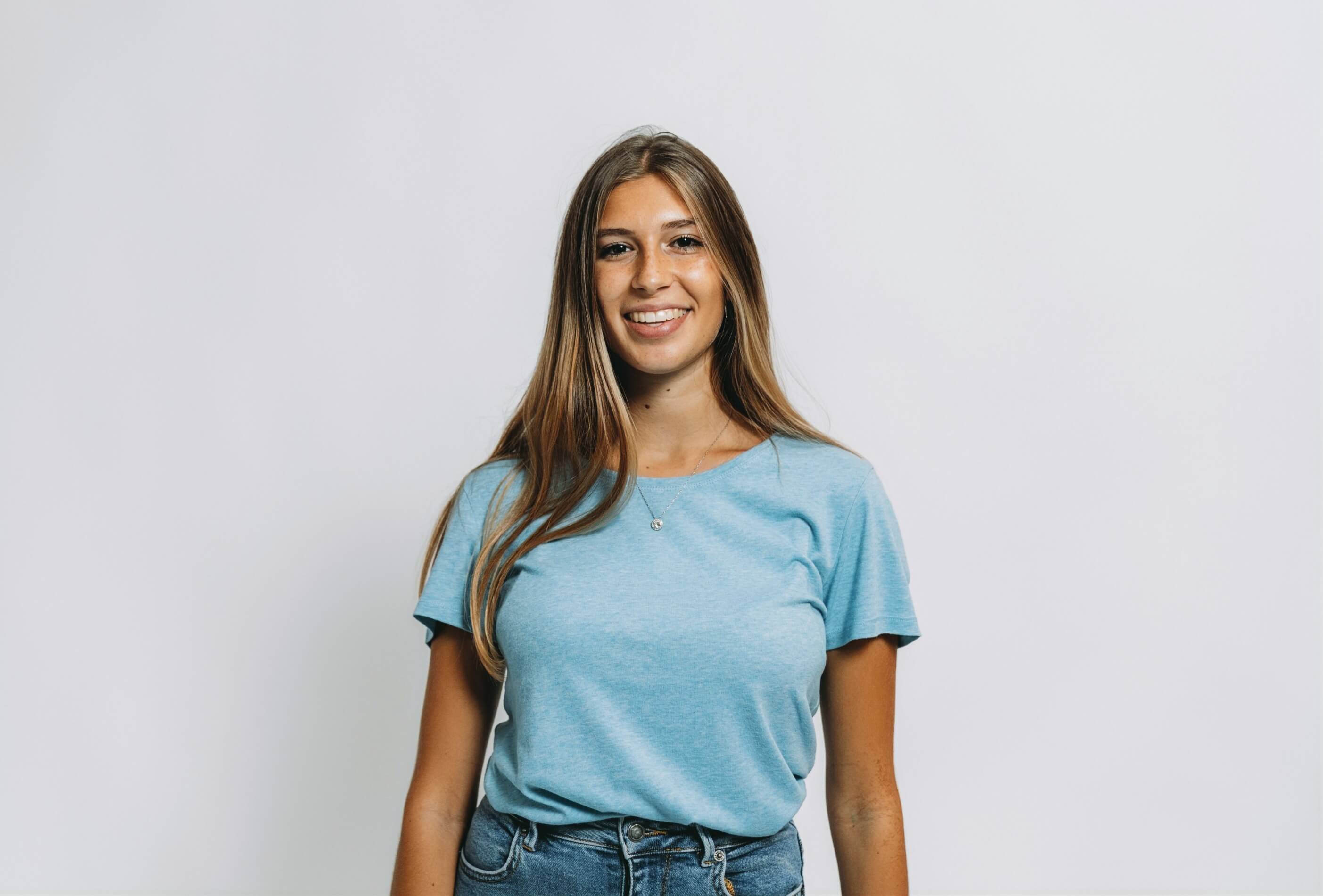 A smiling teenage girl