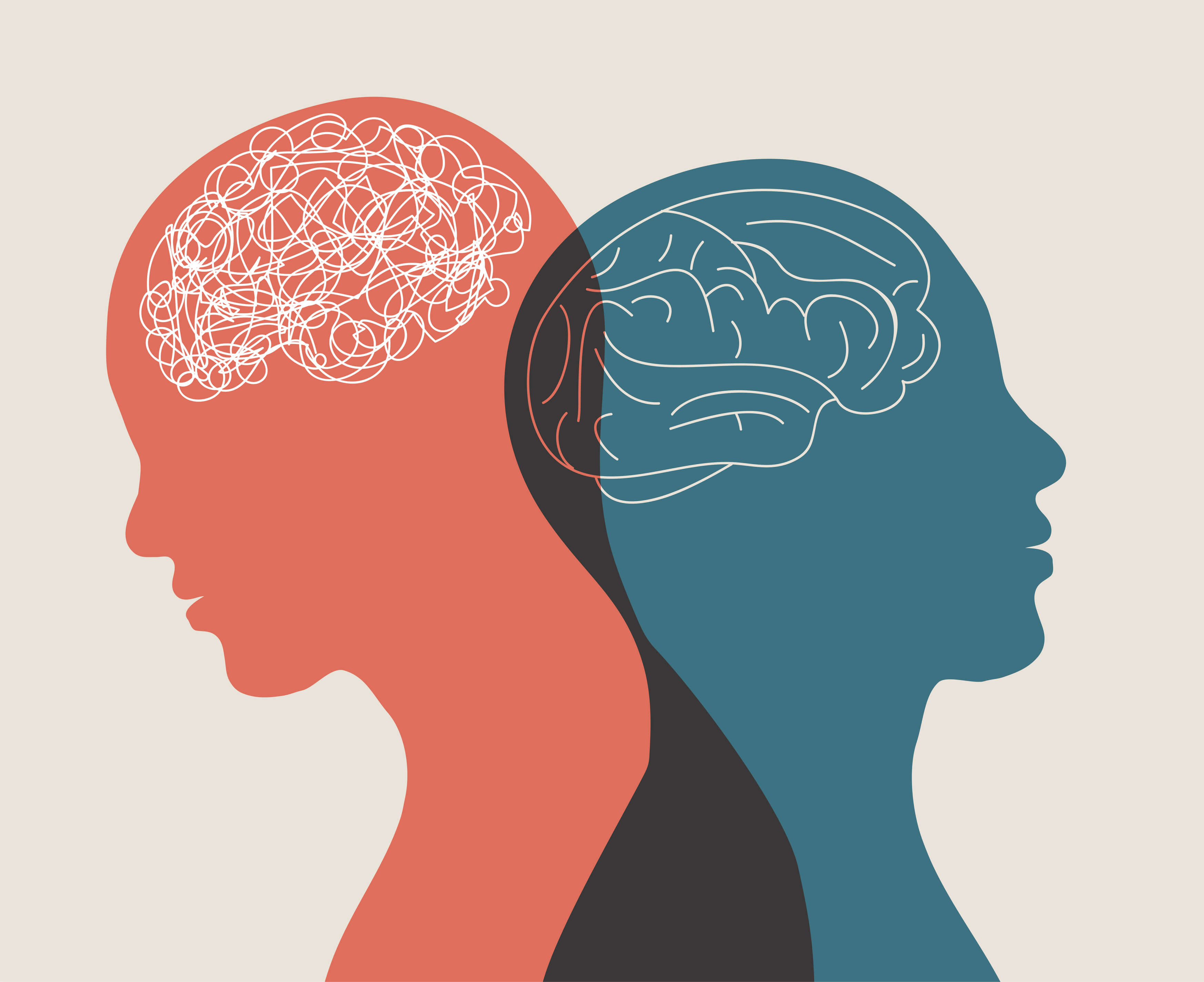 Two profiles illustrating different patterns of thought