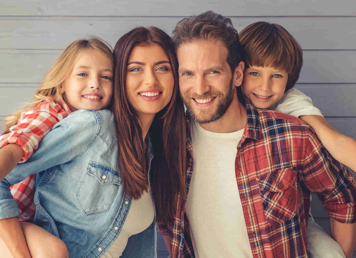A family smiling together