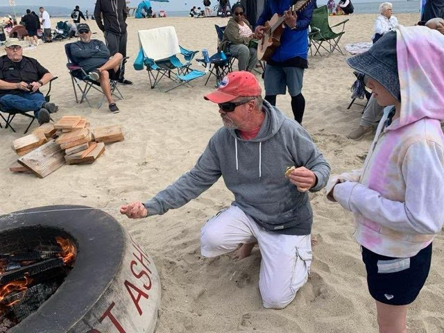 Fun at the beach with my group.